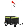 vidaXL Rimorchio per biciclette nero e verde 45 kg di ferro Anteprima dell’immagine prodotto 1