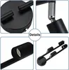 A collage of four close-up images showing details of a black LED ceiling light fixture. Produktbild-Vorschau