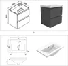 50 cm Badmöbel-Set Unterschrank mit Keramik waschtisch 2 Produktbild-Vorschau 7