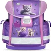 A purple and pink school backpack with a kitten design. Produktbild-Vorschau