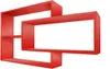 Wandregal Karo Schweberegal aus Holz Rot Produktbild-Vorschau 1