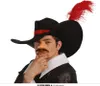 Musketier Bandit Hut Rote Feder Karneval Kostüm Accessoire Produktbild-Vorschau 2