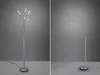 Two views of a modern floor lamp with multiple LED lights against a plain gray background. Podgląd zdjęcia produktu