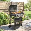 Outsunny Gasgrill 5 KW 2 Brenner BBQ Grillwagen Edelstahl Produktbild-Vorschau 8