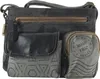 Sunsa Canvas Tasche. Grau schwarz Umhängetasche. Produktbild-Vorschau 1