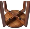 Barhocker Massivholz rund 4er Set Walnussbraun 27x27x45cm Produktbild-Vorschau 9