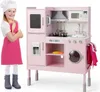COSTWAY Hračkárska kuchynka s kuchynskou kapotou, Náhľad obrázku produktu 1