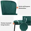 Close-up views of a green chair, highlighting its backrest and seat cushion. Produktbild-Vorschau