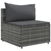 vidaXL 10-tlg. Garten-Lounge-Set mit Kissen Grau Poly Produktbild-Vorschau 4