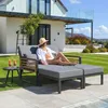 Gartensofa 2-in-1 Outdoor Loungsofa verstelbar mit 11cm Produktbild-Vorschau 2