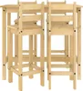 vidaXL 5-tlg. Bar-Set Massivholz Kiefer Produktbild-Vorschau 4