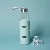 Trinkflasche Glas Silikon mint 500ml Produktbild-Vorschau 2