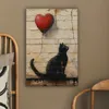 Wanddeko 40x60 cm - Banksy - Katze - Luftballon - Produktbild-Vorschau 5