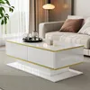 Merax Hochglanzer LED-Couchtisch mit Golddekor, Produktbild-Vorschau 11