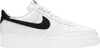 A white Nike Air Force 1 sneaker with black accents. Anteprima dell’immagine prodotto