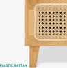 Navaris Nachtschrank aus Bambus mit Rattan Look - Produktbild-Vorschau 4