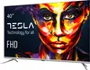 A television screen displaying a colorful abstract image of a person's face, with product information overlaid on the left side. Náhled obrázku produktu