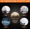 A collage of images illustrating different weather conditions that a car cover protects against, with text overlays in German. Anteprima dell’immagine prodotto