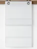 A white Roman blind hanging from a wooden rod. Produktbild-Vorschau