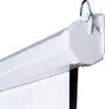 Close-up of the top mounting bracket and housing of a white projection screen. Produktbild-Vorschau