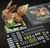 A LEGO-style buildable figure of the Pokemon Eevee is displayed on a black surface, next to its packaging. Various building blocks are scattered around the figure. Náhľad obrázku produktu
