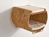 Katzen-Höhle / Katzen-Tunnel / Katzen-Liege Wasserhyazinthe Korb mit zwei Liegeflächen - Wand-Montage Produktbild-Vorschau