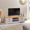 Lowboard KENT für 65" TV in weiß / Eiche farben aus Produktbild-Vorschau 3