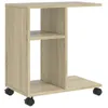 vidaXL Beistelltisch mit Rollen Sonoma-Eiche 50x30x55 cm Produktbild-Vorschau 1