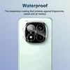 A close-up of a smartphone camera lens protector with water droplets on it, against a gradient background. Produktbild-Vorschau