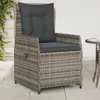 vidaXL Gartensessel 2 Stk. Verstellbar Grau Poly Rattan Produktbild-Vorschau 2