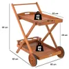 CASARIA® Carrello da Cucina Portavivande in Legno di Acacia Anteprima dell’immagine prodotto 8