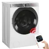 A white washing machine with a black door and control panel, shown with a smartphone displaying an app and a Wi-Fi symbol overlay. Anteprima dell’immagine prodotto