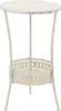 A white, ornate, round side table with a lower shelf. Anteprima dell’immagine prodotto