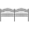 vidaXL Gartenzaun mit Speerspitze Schwarz 240 x 75 cm Produktbild-Vorschau 1