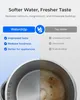 A marketing image comparing Waterdrop filtered water to tap water, showing benefits and a visual representation of scale buildup in a pot. Anteprima dell’immagine prodotto