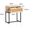 WOHNLING Nachtkonsole Mango Massivholz / Rattan 50x60x30 cm Produktbild-Vorschau 3