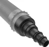A close-up view of a black plastic adapter with multiple stepped sections, attached to a translucent ribbed tube. Produktbild-Vorschau