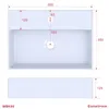 AQUABATOS Waschbecken keramik 50x35x12.5cm, Produktbild-Vorschau 3