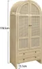 Armadio Sweiko con ante in rattan intrecciato e due Anteprima dell’immagine prodotto 4