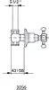 Technical drawing of a plumbing valve with dimensions and specifications. Náhled obrázku produktu