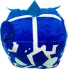 A plush toy shaped like a cube with a blue and white pattern, resembling a fruit or character. Náhled obrázku produktu
