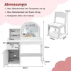2 in 1 Schminktisch Kinder mit Hocker und LED-Spiegel, Produktbild-Vorschau 6