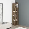 A corner of a room with a bookshelf and a bench. Voir les images du produit