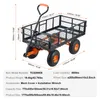 A black and orange garden cart with dimensions and specifications shown. Produktbild-Vorschau