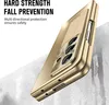 A gold phone case is shown at an angle against a textured white and gray background. Náhled obrázku produktu