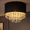 LED Deckenleuchte, Textil, Glas Kristalle H 33 cm Produktbild-Vorschau 4
