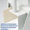 Close-up of a white bathtub grab bar with padded grips. Produktbild-Vorschau