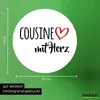 Huuraa Aufkleber Cousine mit Herz 10cm rund Sticker Produktbild-Vorschau 3