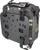 A black adventure pack with a mounting plate attached to the back, shown from a diagonal rear view against a white background. Produktbild-Vorschau