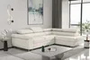 Couchgarnitur JADE Stoff Beige mit Schlaffunktion Ottomane Produktbild-Vorschau 1